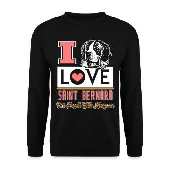 I Love Saint Bernard Dog - Unisex Sweatshirt - black - Front - Alina (178cm) & Michal (187cm)