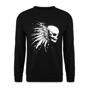 Crâne avec des ailes pour motards – look grunge - Sweat-shirt Unisexe - noir - Devant - Alina (178cm) & Michal (187cm)