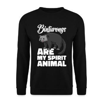 Binturong Marderbär Schleichkatze - Unisex Pullover - Schwarz - Vorne - Alina (178cm) & Michal (187cm)