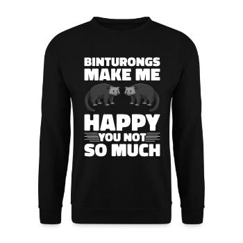 Binturong Marderbär Schleichkatze - Unisex Pullover - Schwarz - Vorne - Alina (178cm) & Michal (187cm)