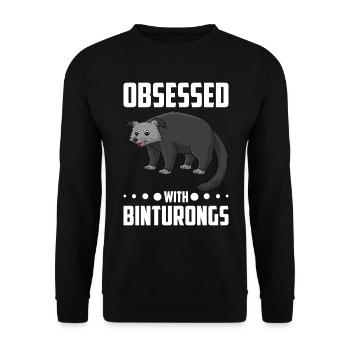 Binturong Marderbär Schleichkatze - Unisex Pullover - Schwarz - Vorne - Alina (178cm) & Michal (187cm)