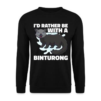 Binturong Marderbär Schleichkatze - Unisex Pullover - Schwarz - Vorne - Alina (178cm) & Michal (187cm)