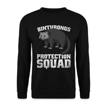 Binturong Marderbär Schleichkatze - Unisex Pullover - Schwarz - Vorne - Alina (178cm) & Michal (187cm)