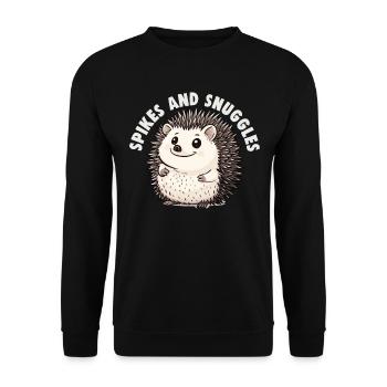 Süßer Igel Liebhaber Lustiger Igel Niedlicher Igel - Unisex Pullover - Schwarz - Vorne - Alina (178cm) & Michal (187cm)