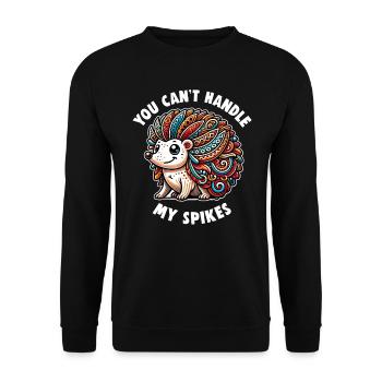 Süßer Igel Liebhaber Lustiger Igel Niedlicher Igel - Unisex Pullover - Schwarz - Vorne - Alina (178cm) & Michal (187cm)
