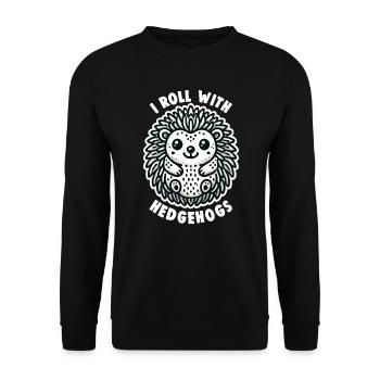 Süßer Igel Liebhaber Lustiger Igel Niedlicher Igel - Unisex Pullover - Schwarz - Vorne - Alina (178cm) & Michal (187cm)