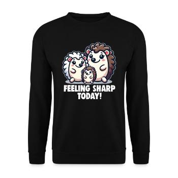 Süßer Igel Liebhaber Lustiger Igel Niedlicher Igel - Unisex Pullover - Schwarz - Vorne - Alina (178cm) & Michal (187cm)