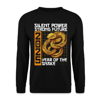 Year of the Wood Snake Chinese New Year 2025 - Unisex Pullover - Schwarz - Vorne - Alina (178cm) & Michal (187cm)