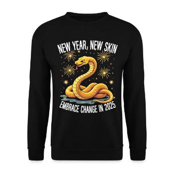 Year of the Wood Snake Chinese New Year 2025 - Unisex Pullover - Schwarz - Vorne - Alina (178cm) & Michal (187cm)