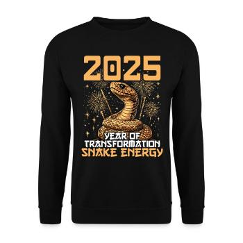 Year of the Wood Snake Chinese New Year 2025 - Unisex Pullover - Schwarz - Vorne - Alina (178cm) & Michal (187cm)
