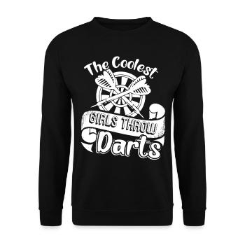 The Coolest Girls Throw Darts - Unisex Sweatshirt - black - Front - Alina (178cm) & Michal (187cm)