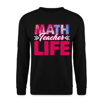 Math Teacher Life - Unisex Sweatshirt - black - Front - Alina (178cm) & Michal (187cm)