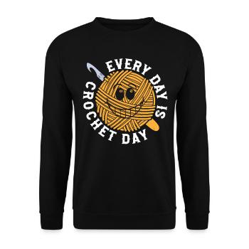 Crocheting Crocheter Crochet - Every day is Croche - Unisex Sweatshirt - black - Front - Alina (178cm) & Michal (187cm)