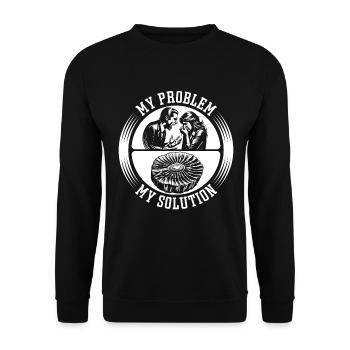 Chasseur de fossiles Mon problème Mon pictogramme Maman Papa - Sweat-shirt Unisexe - noir - Devant - Alina (178cm) & Michal (187cm)