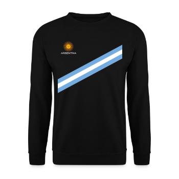 Argentinien Geschenk Argentina Argentine Flagge - Unisex Pullover - Schwarz - Vorne - Alina (178cm) & Michal (187cm)