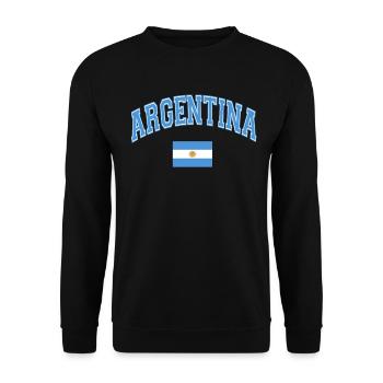 Argentinien Geschenk Argentina Argentine Flagge - Unisex Pullover - Schwarz - Vorne - Alina (178cm) & Michal (187cm)
