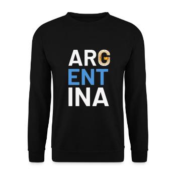 Argentinien Geschenk Argentina Argentine Flagge - Unisex Pullover - Schwarz - Vorne - Alina (178cm) & Michal (187cm)