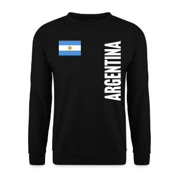 Argentinien Geschenk Argentina Argentine Flagge - Unisex Pullover - Schwarz - Vorne - Alina (178cm) & Michal (187cm)