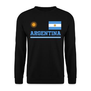 Argentinien Geschenk Argentina Argentine Flagge - Unisex Pullover - Schwarz - Vorne - Alina (178cm) & Michal (187cm)