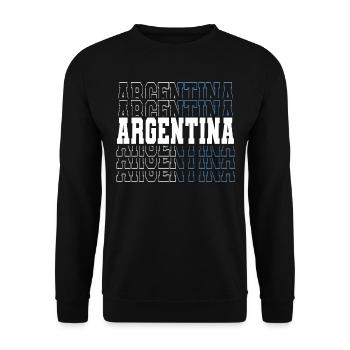 Argentinien Geschenk Argentina Argentine Flagge - Unisex Pullover - Schwarz - Vorne - Alina (178cm) & Michal (187cm)