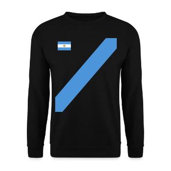 Argentinien Geschenk Argentina Argentine Flagge - Unisex Pullover - Schwarz - Vorne - Alina (178cm) & Michal (187cm)