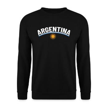 Argentinien Geschenk Argentina Argentine Flagge - Unisex Pullover - Schwarz - Vorne - Alina (178cm) & Michal (187cm)