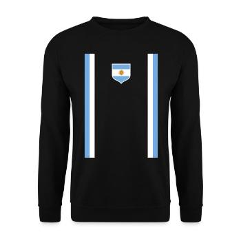 Argentinien Geschenk Argentina Argentine Flagge - Unisex Pullover - Schwarz - Vorne - Alina (178cm) & Michal (187cm)