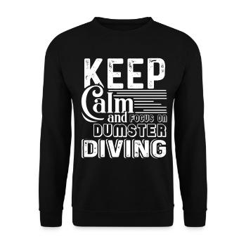 Keep Calm And Focus On Dumpster Diving - Unisex Sweatshirt - black - Front - Alina (178cm) & Michal (187cm)