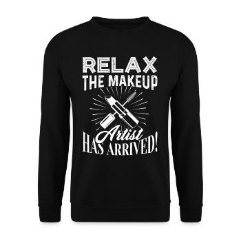 Relax The Makeup Artist Has Arrived - Unisex Sweatshirt - black - Front - Alina (178cm) & Michal (187cm)