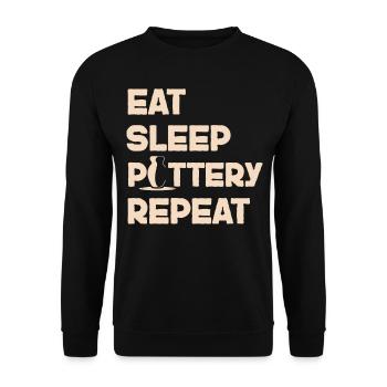 Poterie Céramique Artiste Manger Dormir - Sweat-shirt Unisexe - noir - Devant - Alina (178cm) & Michal (187cm)