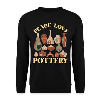 Pottery Ceramics Artist Girl Peace - Unisex Sweatshirt - black - Front - Alina (178cm) & Michal (187cm)