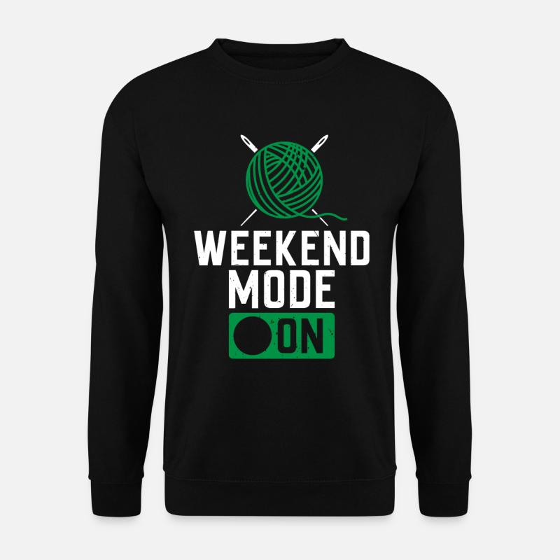 Weekend Mode On - Crocheting Crocheter - Unisex Pullover - Schwarz