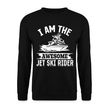 I am the awesome jet ski rider - Funny Jetski Jets - Unisex Sweatshirt - black - Front - Alina (178cm) & Michal (187cm)