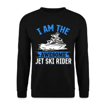 Jetski drôle - Je suis le super pilote de jet ski - Sweat-shirt Unisexe - noir - Devant - Alina (178cm) & Michal (187cm)