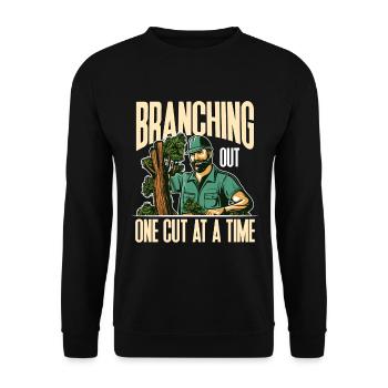 Arborist Branching Out One Cut At A Forest Worker - Unisex Sweatshirt - black - Front - Alina (178cm) & Michal (187cm)