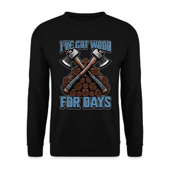 Exploitation forestière J’ai du bois pour des jours Arboriculture Chirurgien bûcheron - Sweat-shirt Unisexe - noir - Devant - Alina (178cm) & Michal (187cm)