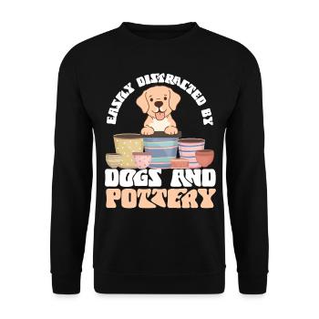 poterie céramique artiste chien facilement - Sweat-shirt Unisexe - noir - Devant - Alina (178cm) & Michal (187cm)