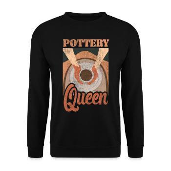 Pottery Ceramics Artist Queen - Unisex Pullover - Schwarz - Vorne - Alina (178cm) & Michal (187cm)