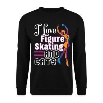 Figure Skating I Love Figure Skating And Cats - Unisex Sweatshirt - black - Front - Alina (178cm) & Michal (187cm)