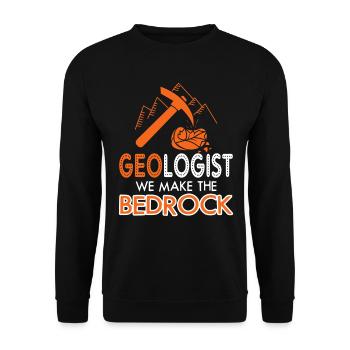 Geologist We Make The Bedrock - Unisex Sweatshirt - black - Front - Alina (178cm) & Michal (187cm)