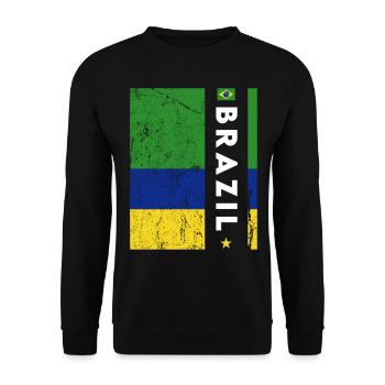 Brasilien Brazil shirt Brasilianer Rio de Janeirao - Unisex Pullover - Schwarz - Vorne - Alina (178cm) & Michal (187cm)
