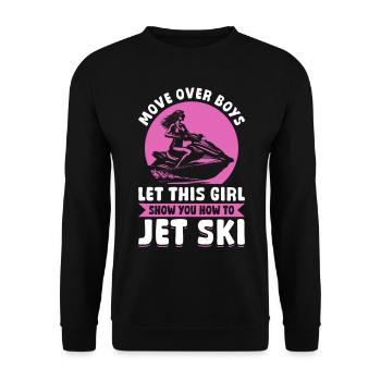 Déplacez-vous les garçons, laissez cette fille vous montrer comment faire du jetsk - Sweat-shirt Unisexe - noir - Devant - Alina (178cm) & Michal (187cm)