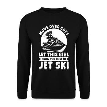Déplacez-vous les garçons, laissez cette fille vous montrer comment faire du jetsk - Sweat-shirt Unisexe - noir - Devant - Alina (178cm) & Michal (187cm)