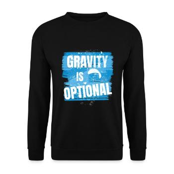Gravity is optional - Aviator Saying - Unisex Sweatshirt - black - Front - Alina (178cm) & Michal (187cm)