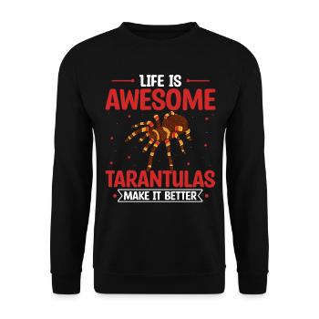 La vie est géniale Tarentules Rendez-la meilleure - Sweat-shirt Unisexe - noir - Devant - Alina (178cm) & Michal (187cm)