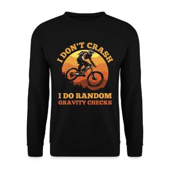 I don't crash – Random Gravity Checks - Unisex Sweatshirt - black - Front - Alina (178cm) & Michal (187cm)