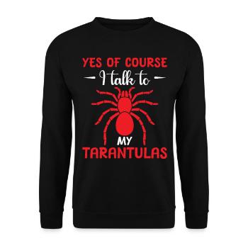 Natürlich spreche ich mit meinen Vogelspinnen - Unisex Pullover - Schwarz - Vorne - Alina (178cm) & Michal (187cm)
