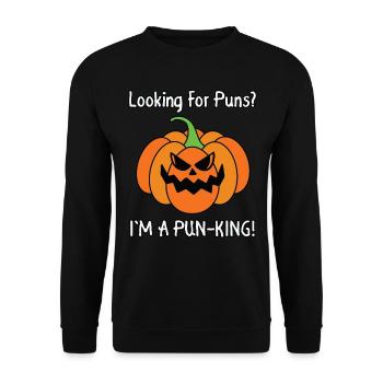 Ich Bin Der Pun-King - Lustiges Herbst Outfit - Unisex Pullover - Schwarz - Vorne - Alina (178cm) & Michal (187cm)