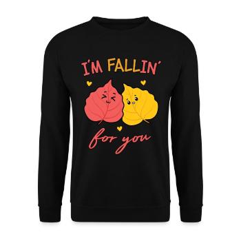 Je craque pour toi - Jolie tenue d’automne - Sweat-shirt Unisexe - noir - Devant - Alina (178cm) & Michal (187cm)