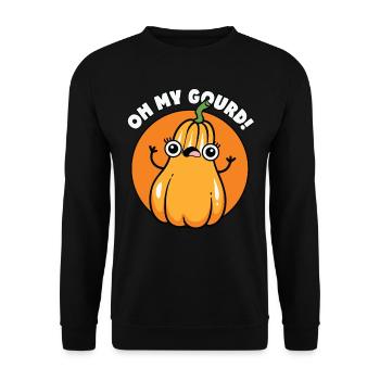 Oh Mein Kürbis - Lustiges Herbst Outfit - Unisex Pullover - Schwarz - Vorne - Alina (178cm) & Michal (187cm)